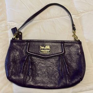 Coach Leather Clutch/ Mini Bag - Black Violet